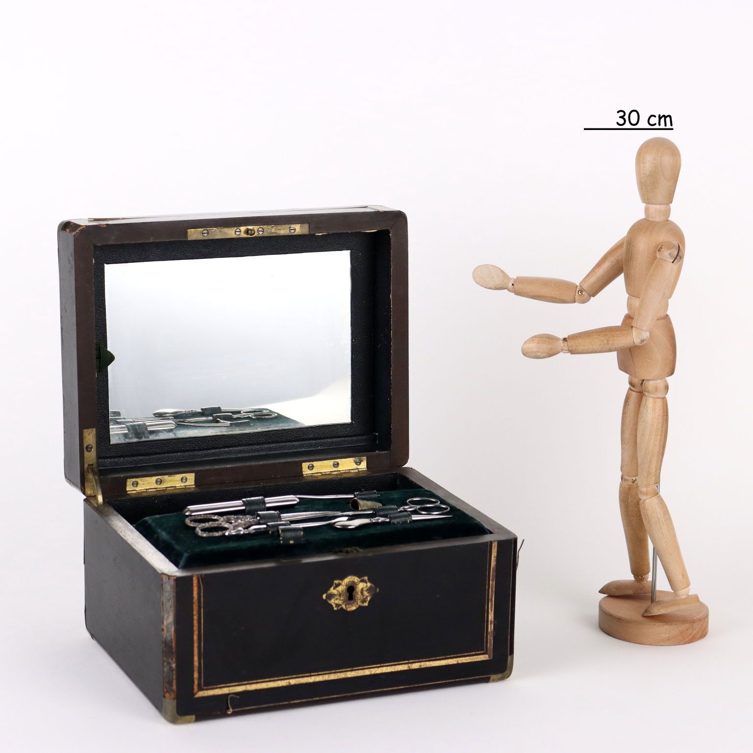 Ancient Sewing Box Last Quarter Of The XIX Century Ebony Wood Veneer photo furniture