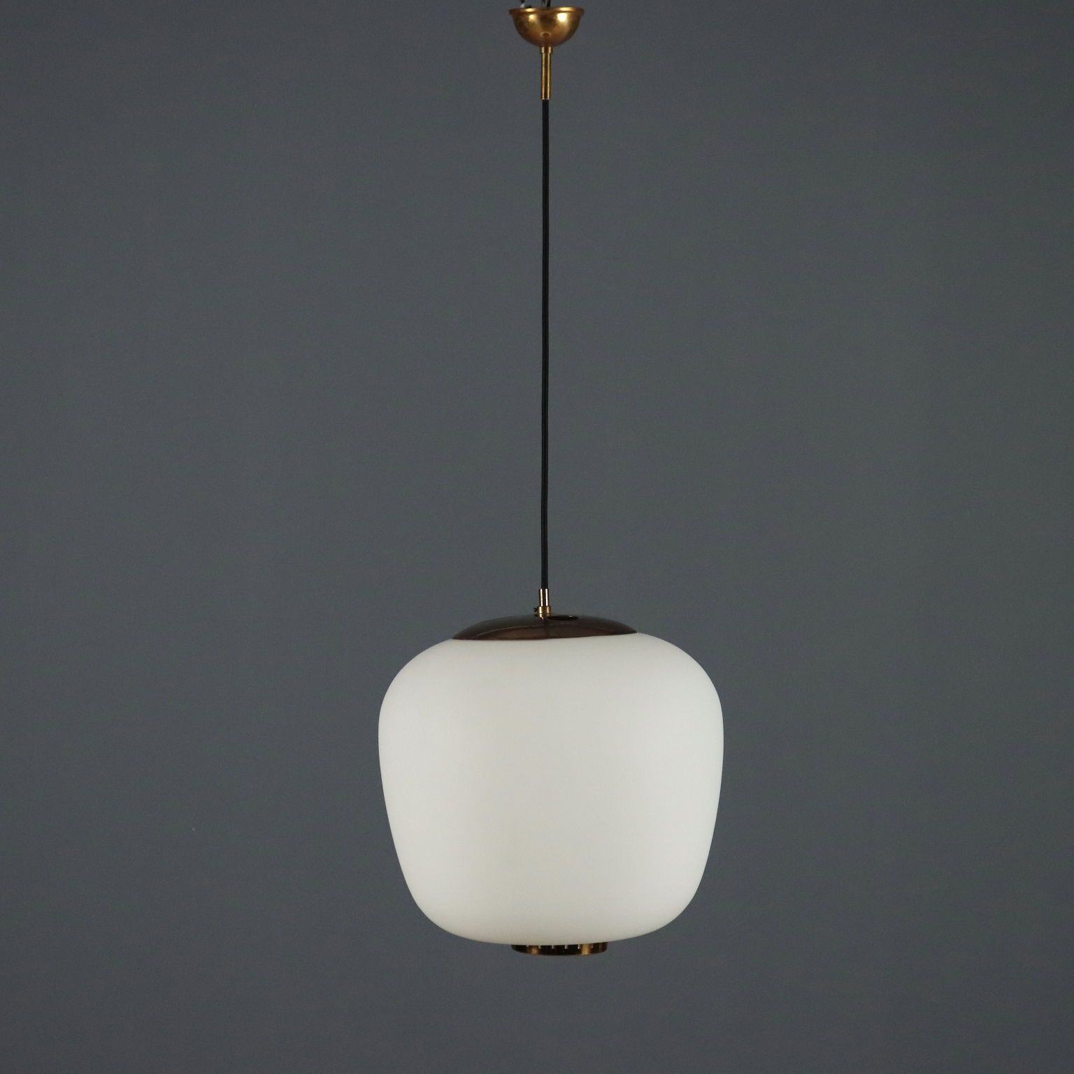 Vintage Stilnovo Lamp Opaline Glass Metal Design Italy 1960s photo buy