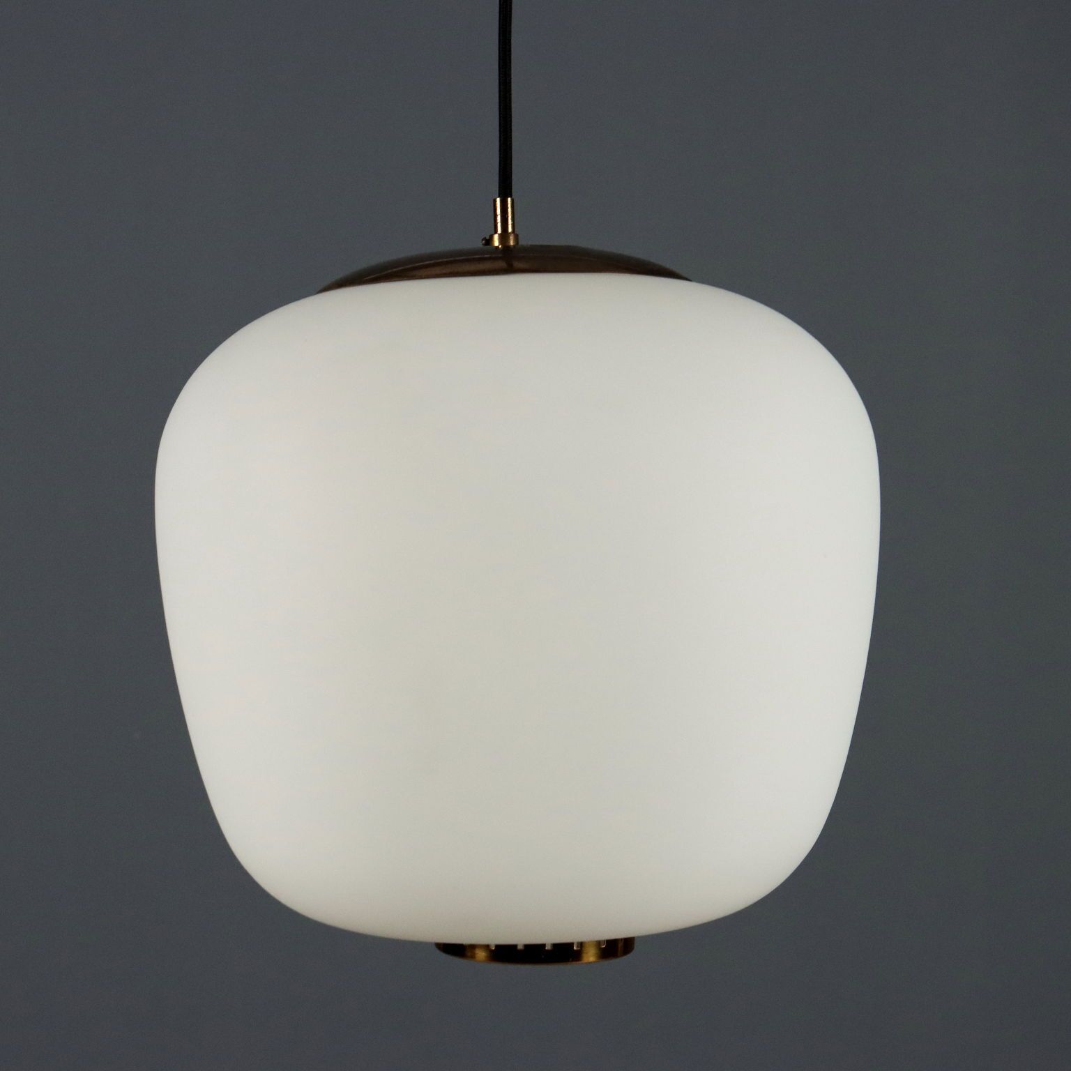 Vintage Stilnovo Lamp Opaline Glass Metal Design Italy 1960s photo vintage