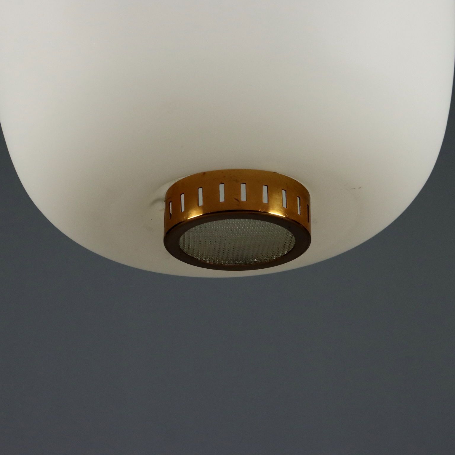 photo furniture Vintage Stilnovo Lamp Opaline Glass Metal Design Italy 1960s
