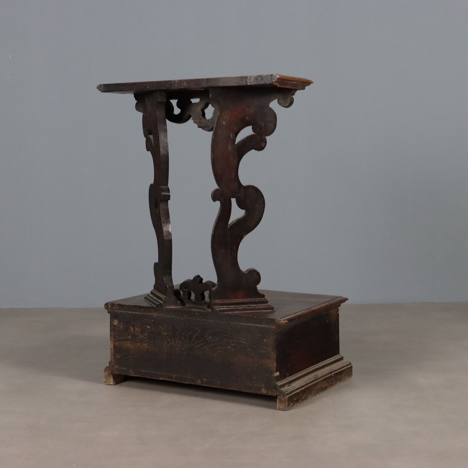Antique Prayer Desk Baroque Cherrywood Italy XVII Century photo vintage