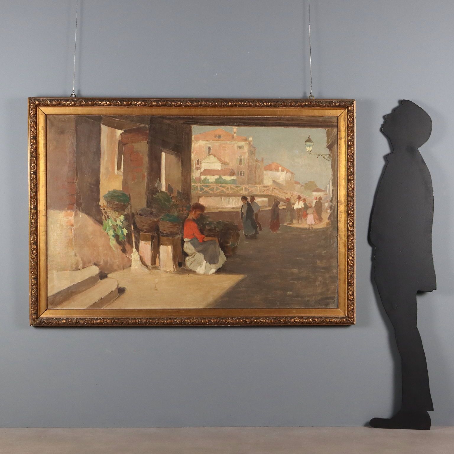 Modern Painting Signed Paolo Baroni Glimpse Of A Village XX Century photo furniture