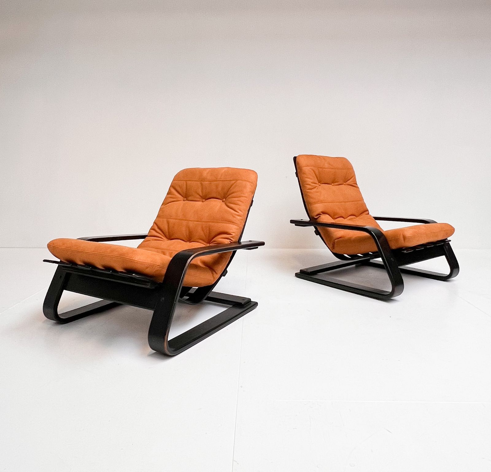 Reupholstered Cognac Coloured Lounge Chair, 1960s photo furniture