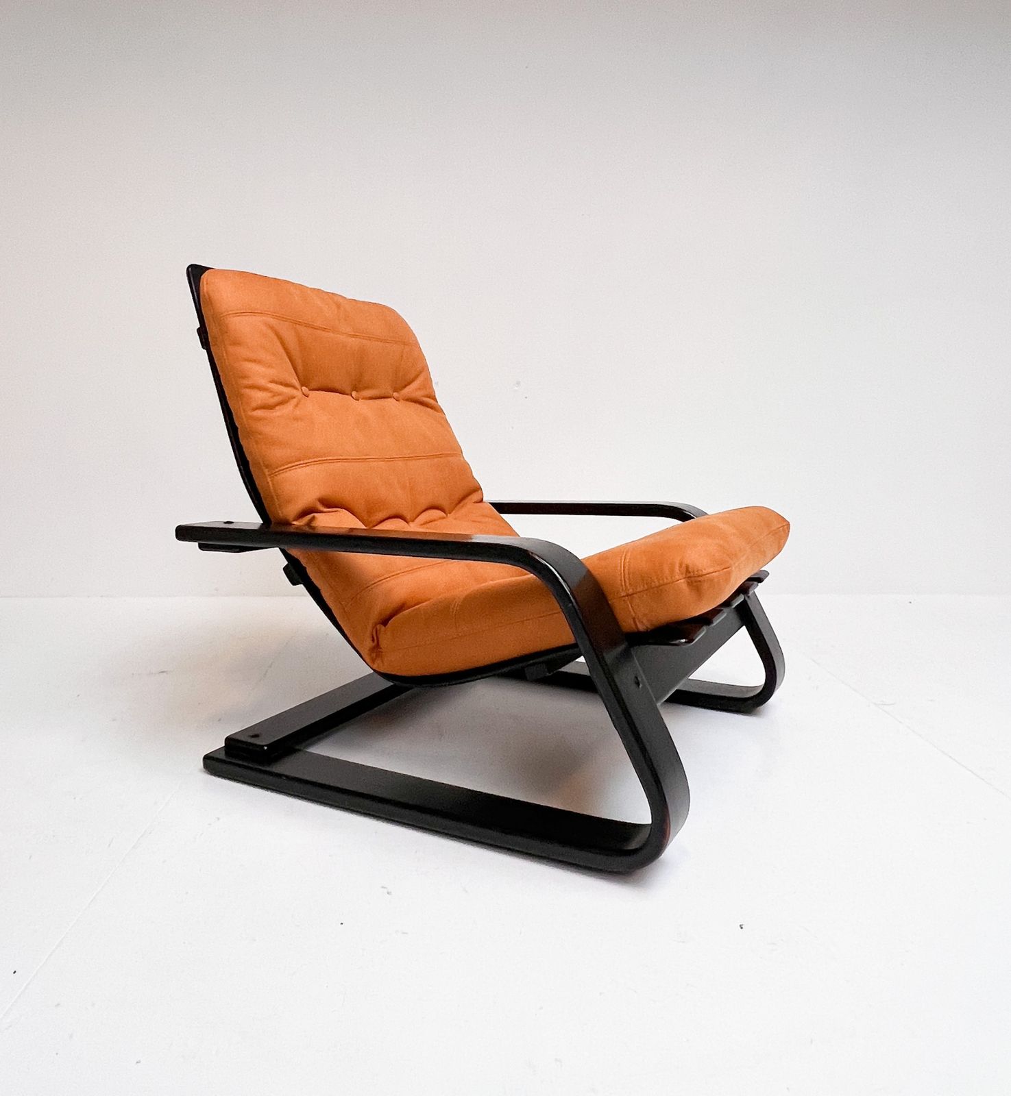 Reupholstered Cognac Coloured Lounge Chair, 1960s photo 599.0