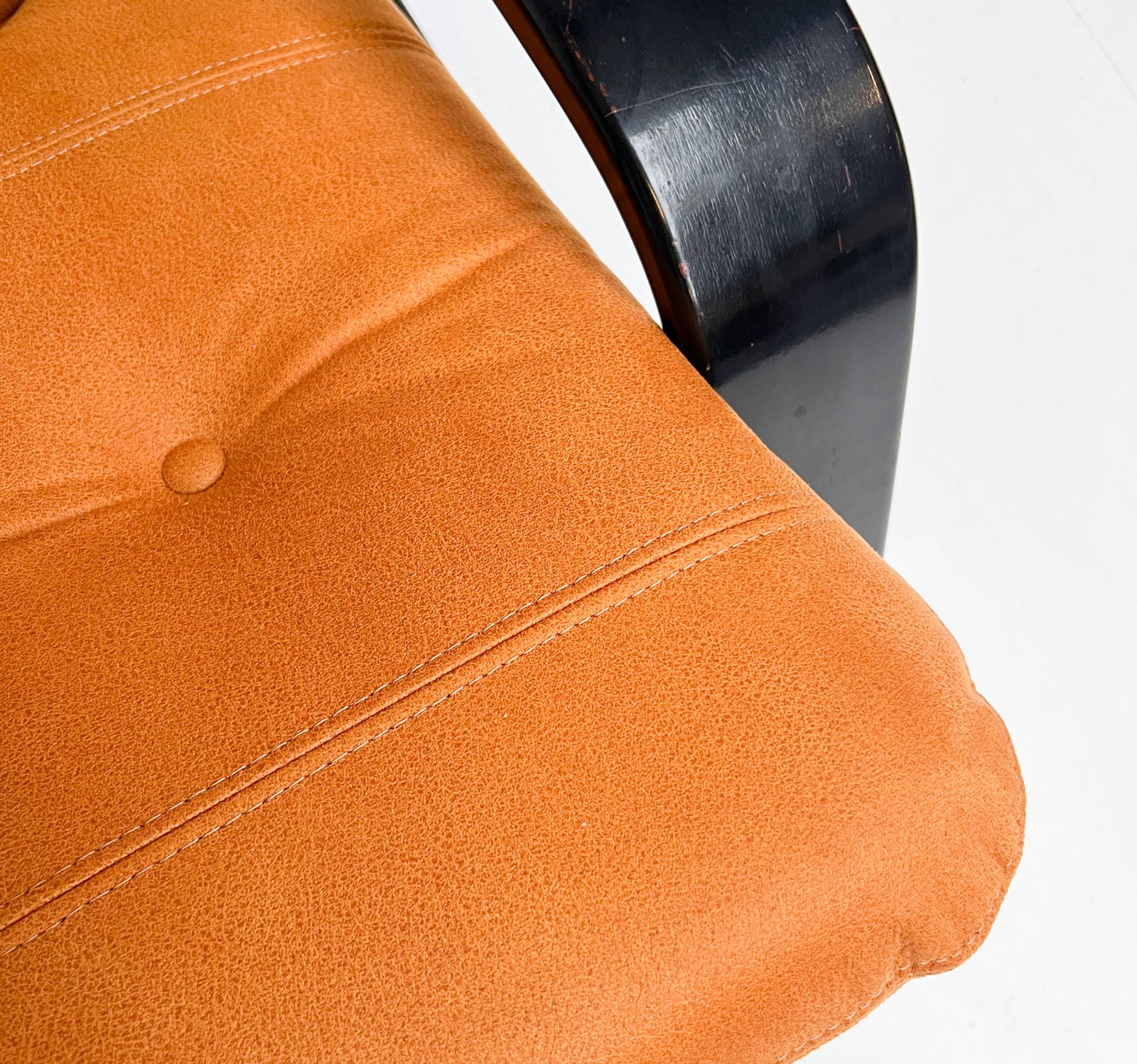 Reupholstered Cognac Coloured Lounge Chair, 1960s photo vinterior