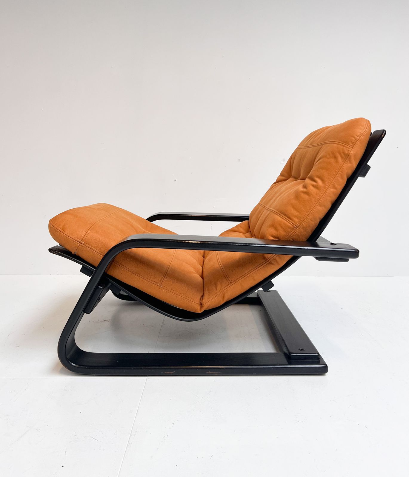 599.0 Reupholstered Cognac Coloured Lounge Chair, 1960s photo