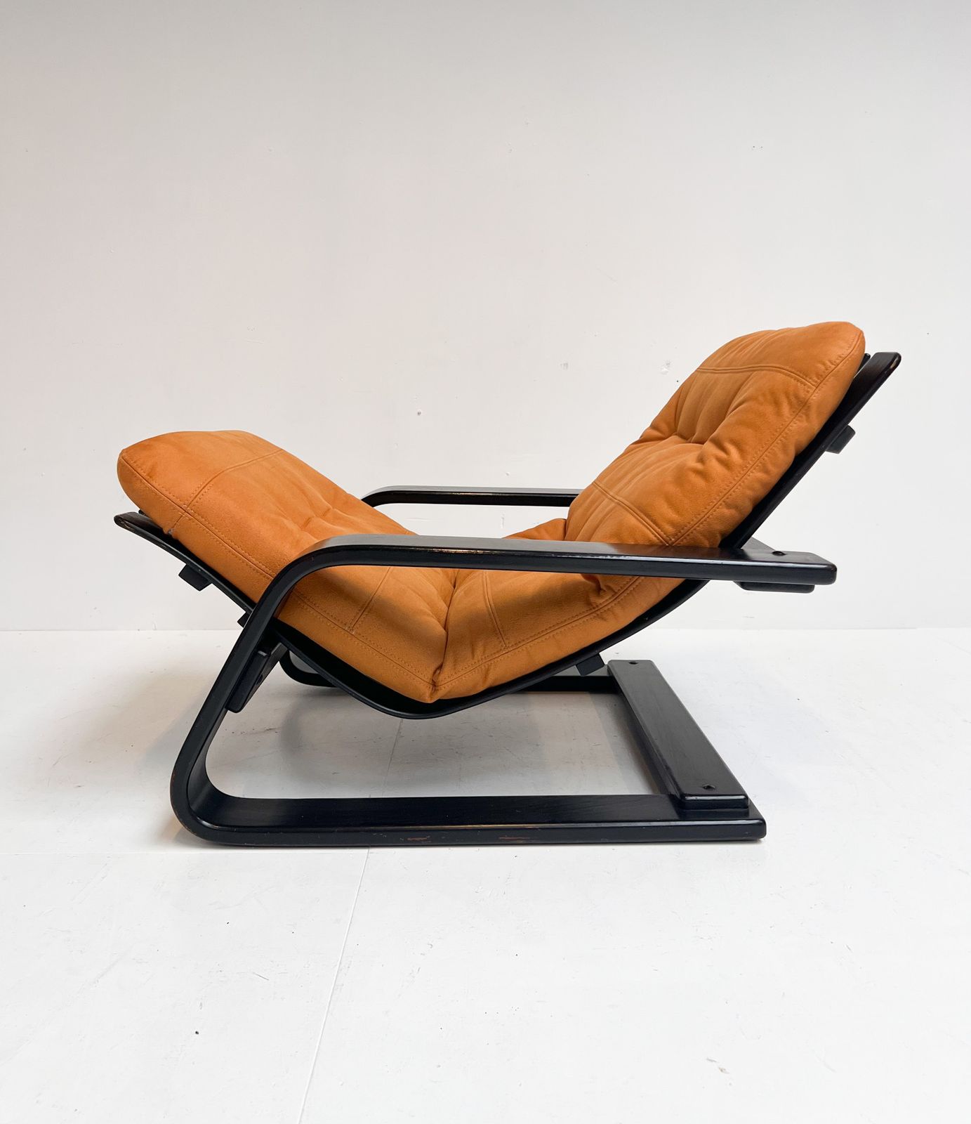 photo vinterior Reupholstered Cognac Coloured Lounge Chair, 1960s
