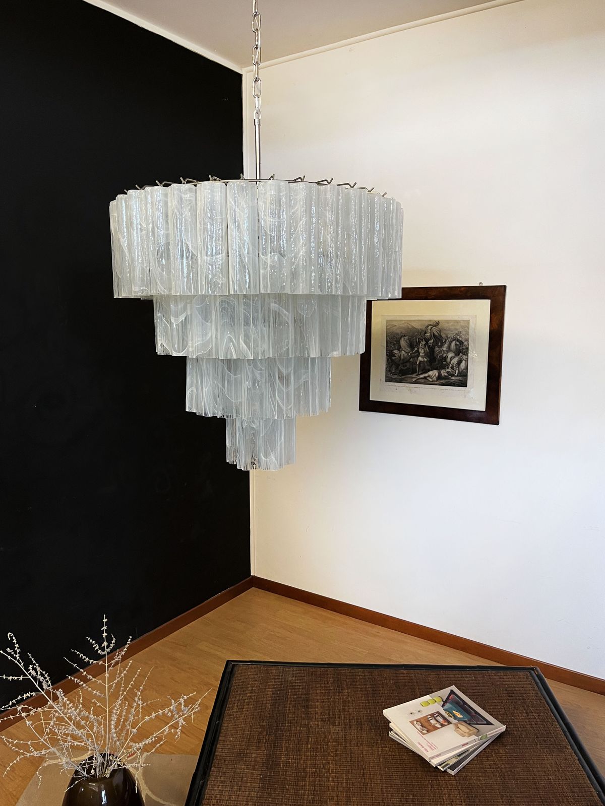Huge Vintage Murano Glass Tiered Chandelier   78 Alabaster White Glasses photo 2070.0