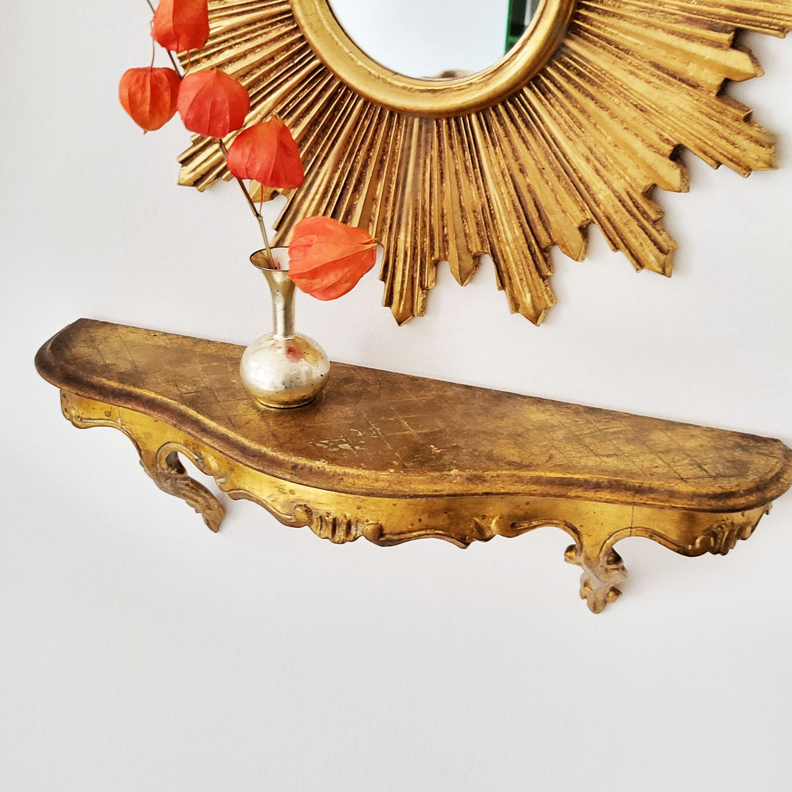 Mid Century Florentine Giltwood Wall Console, 1950s photo buy