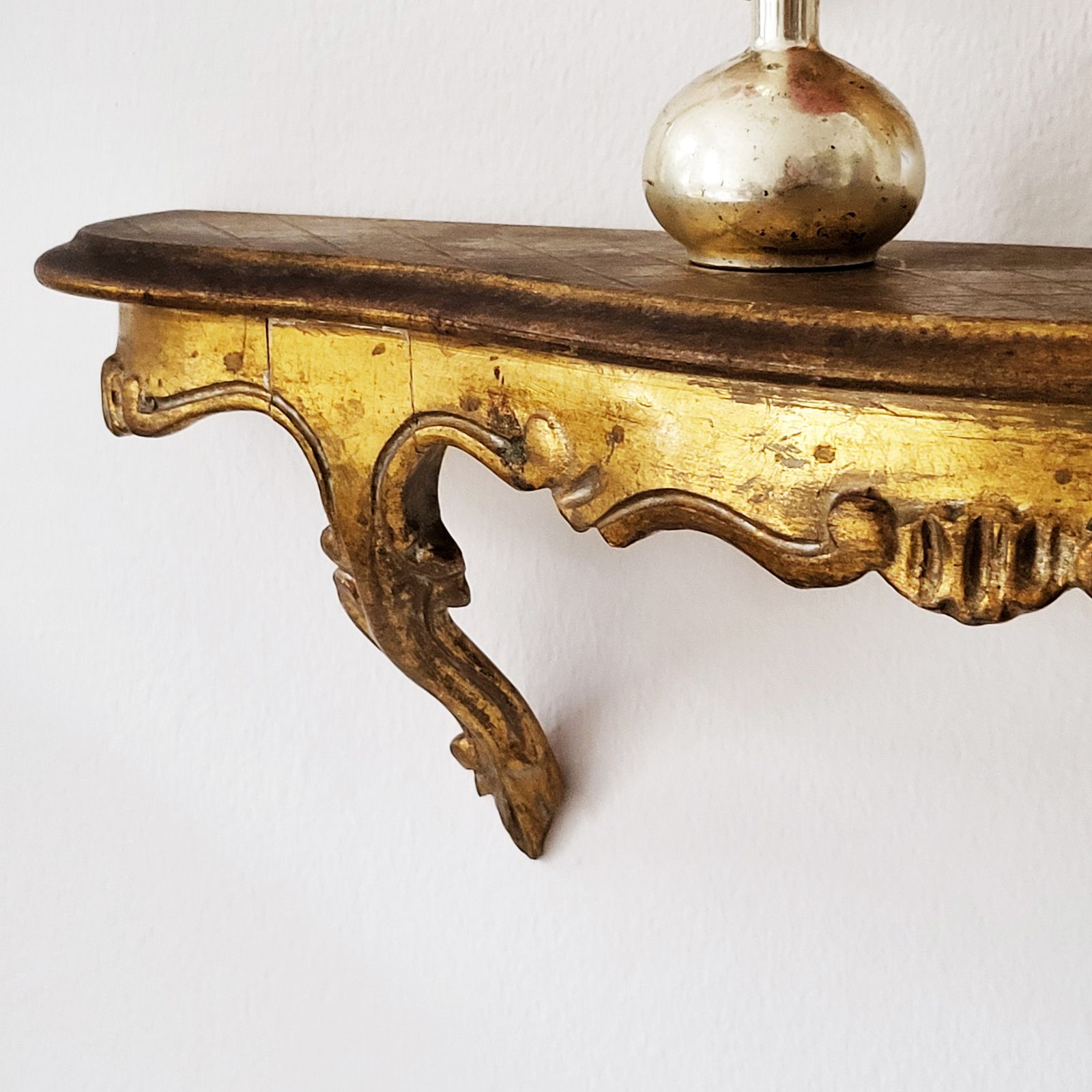 Mid Century Florentine Giltwood Wall Console, 1950s photo for sale