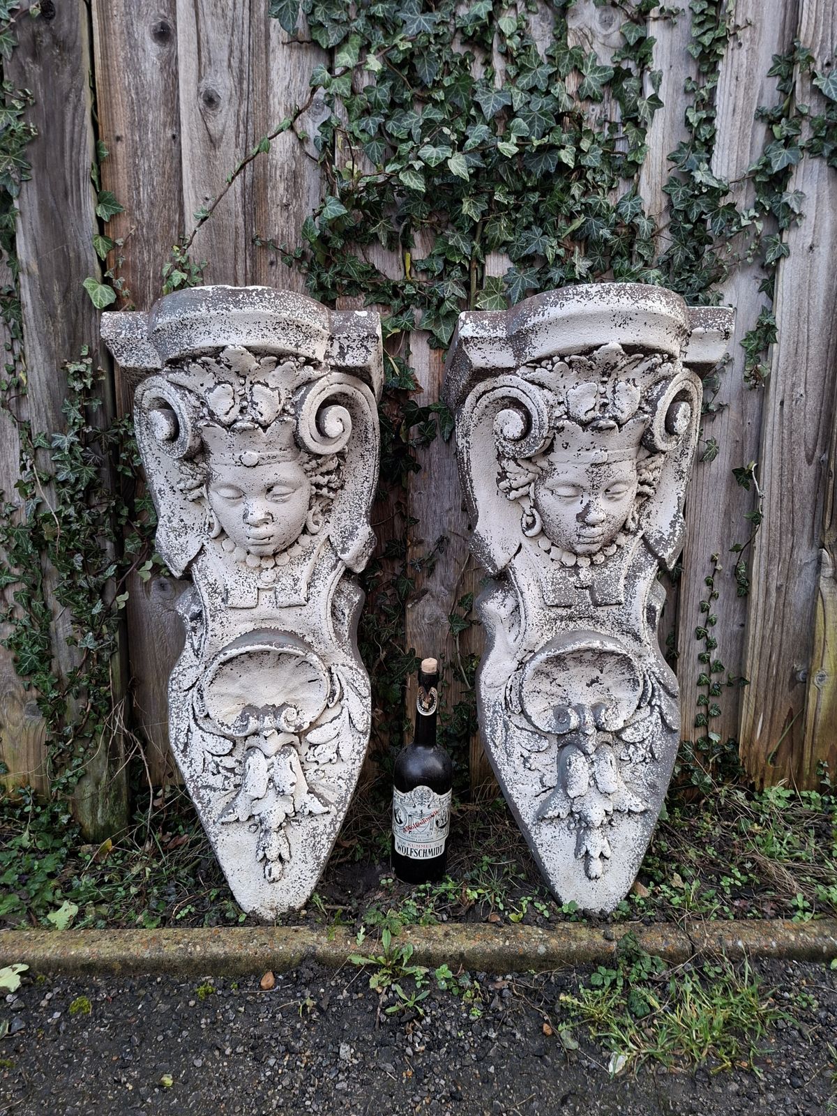 Large Pair Of Antique French Stone Corbels photo furniture