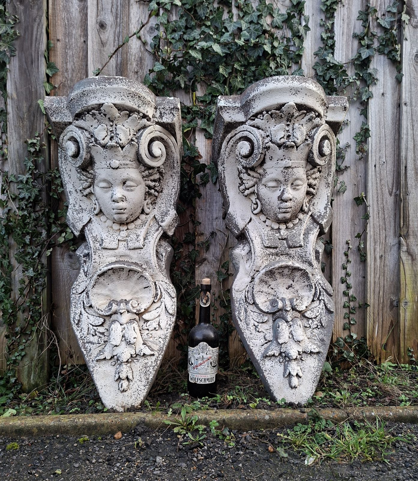 Large Pair Of Antique French Stone Corbels photo for sale
