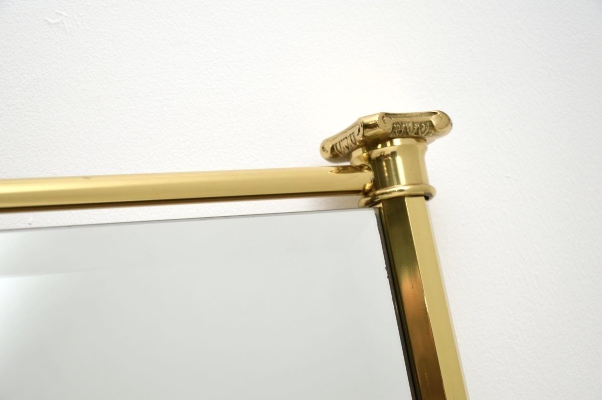French Vintage Brass Mirror, 1970s photo Home Decor