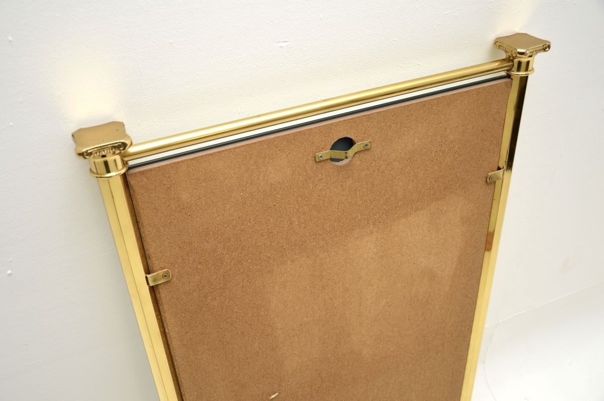 French Vintage Brass Mirror, 1970s photo vintage