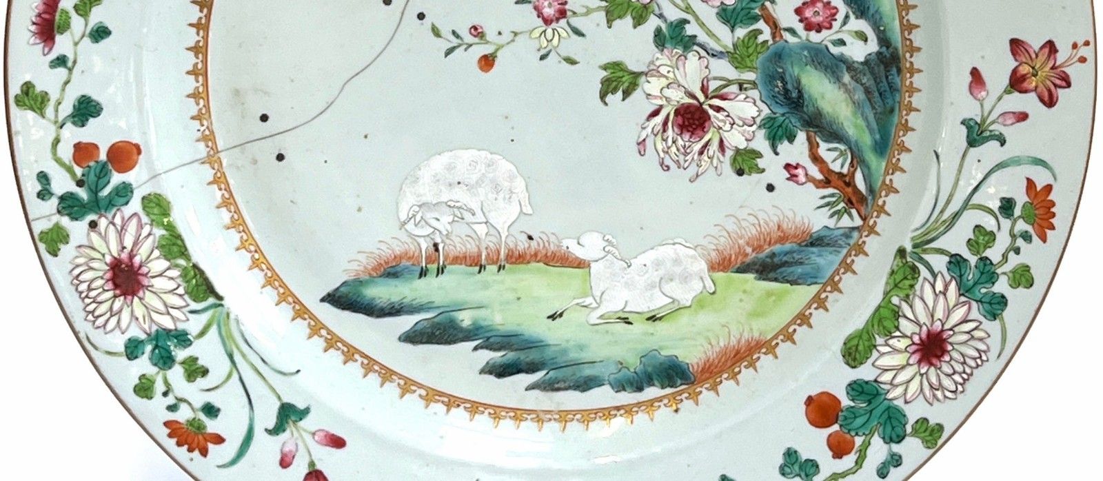 Huge! 18thc Chinese Export Qianlong Period Famille Rose Porcelain Charger Plate photo for sale