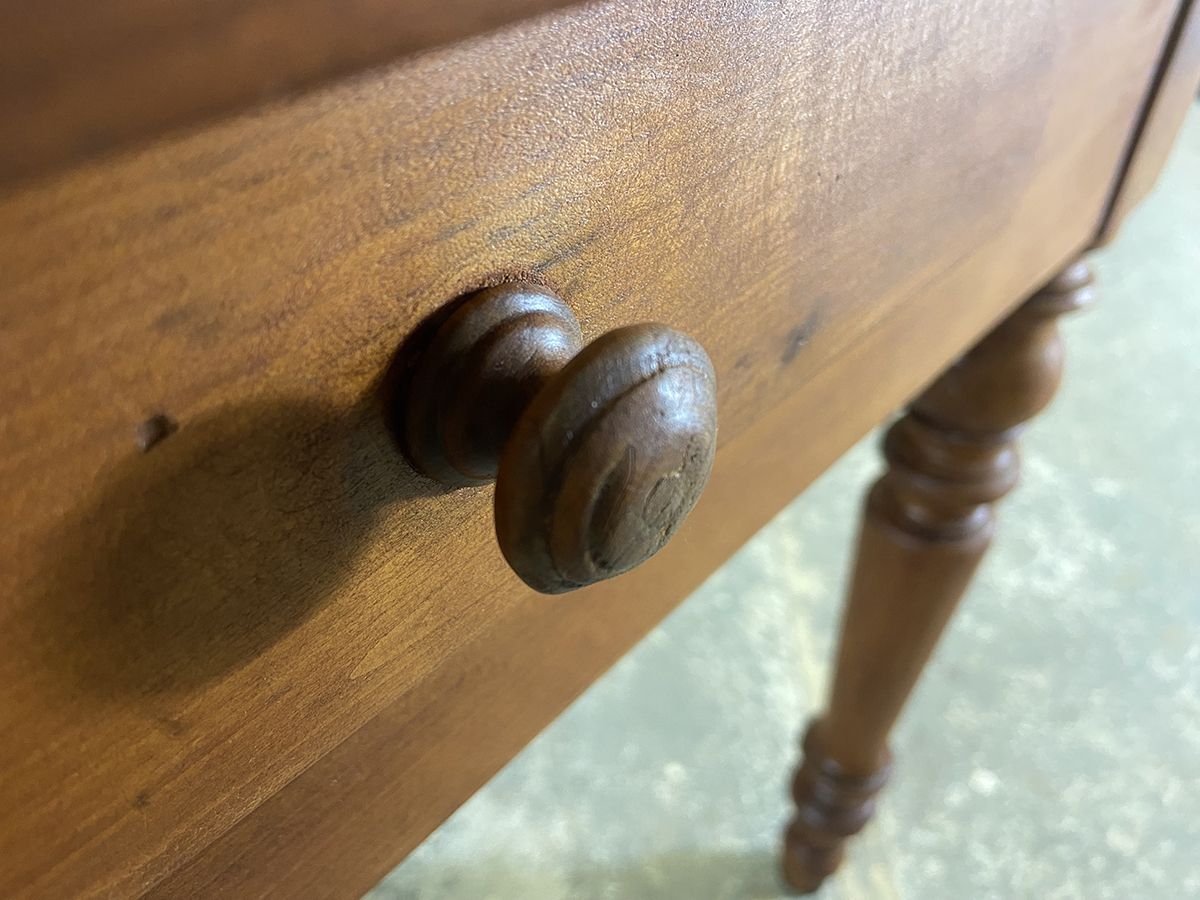 Furniture Antique French Fruit Wood Dining Table With Bread Slide photo