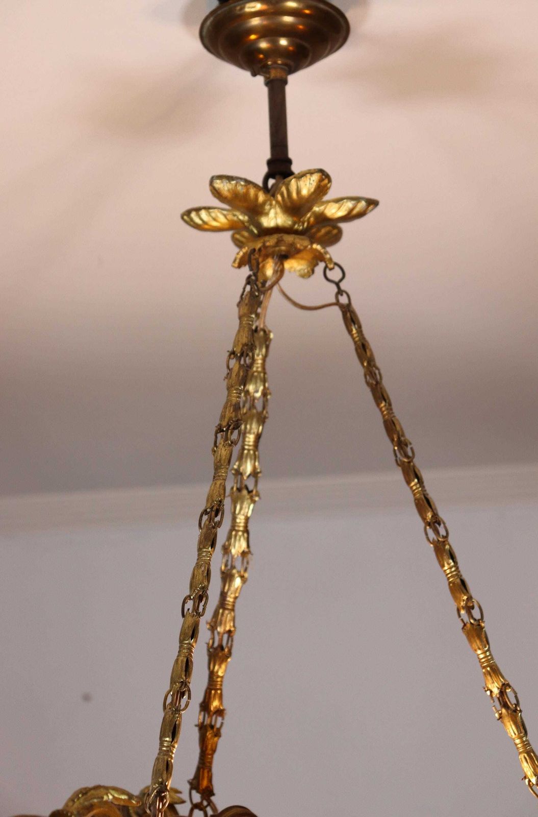 photo vinterior Glass Art Deco Chandelier By Muller Freres , France (St.274)