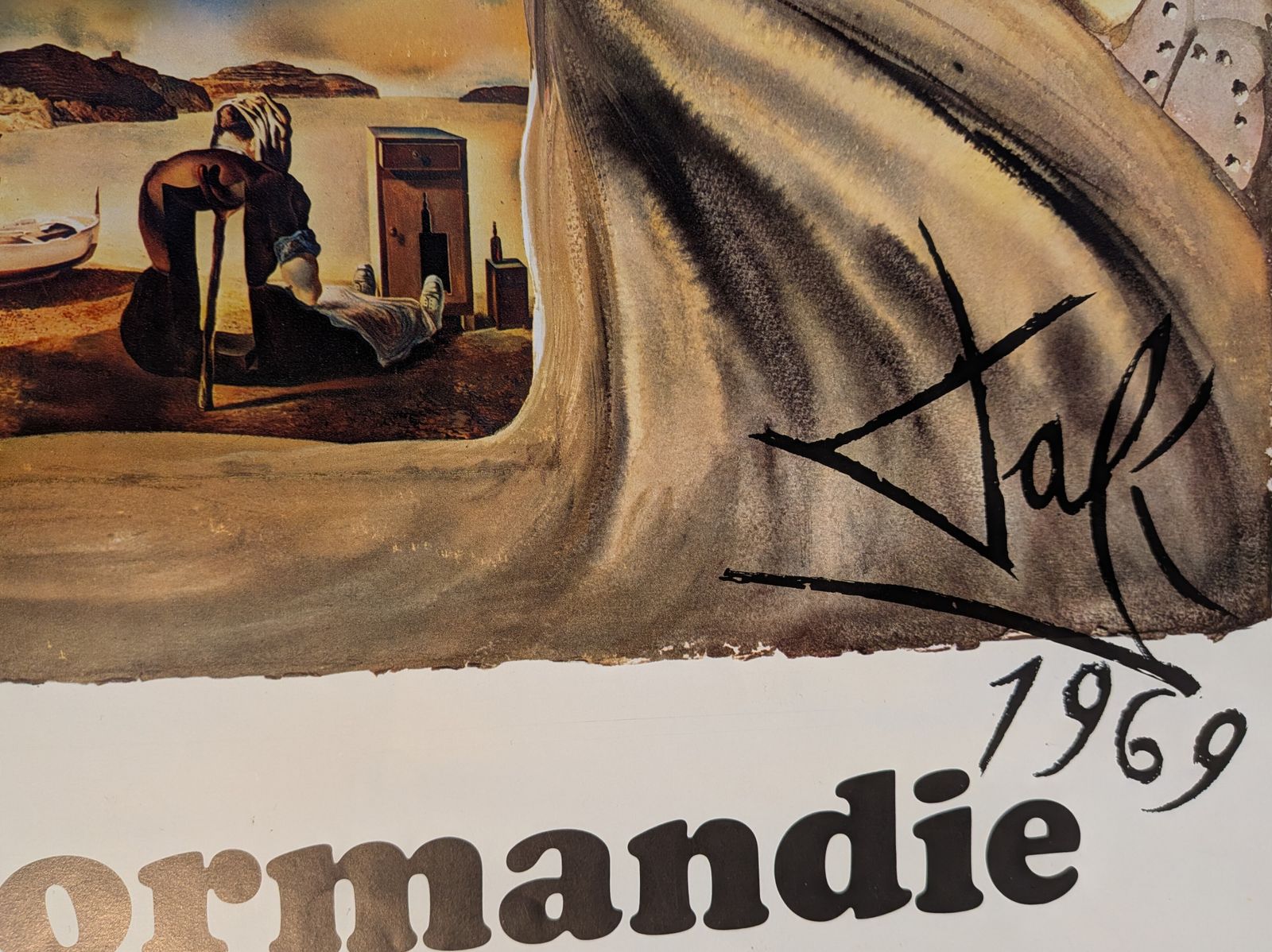 Salvador Dali French Railways Tourism Poster Genuine 1969 Poster photo vinterior
