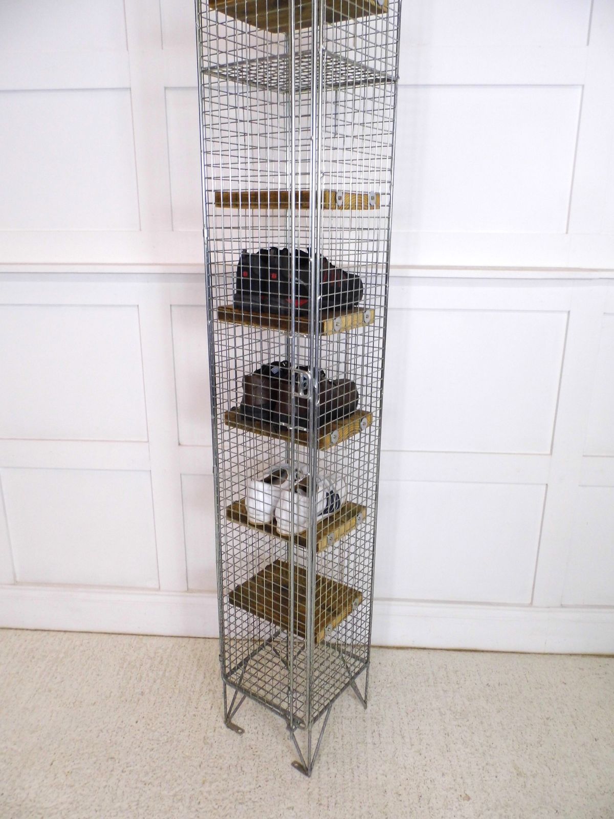 195.0 Vintage Style Industrial Chic Cage Lockers Retail Storage Shoe Racks photo