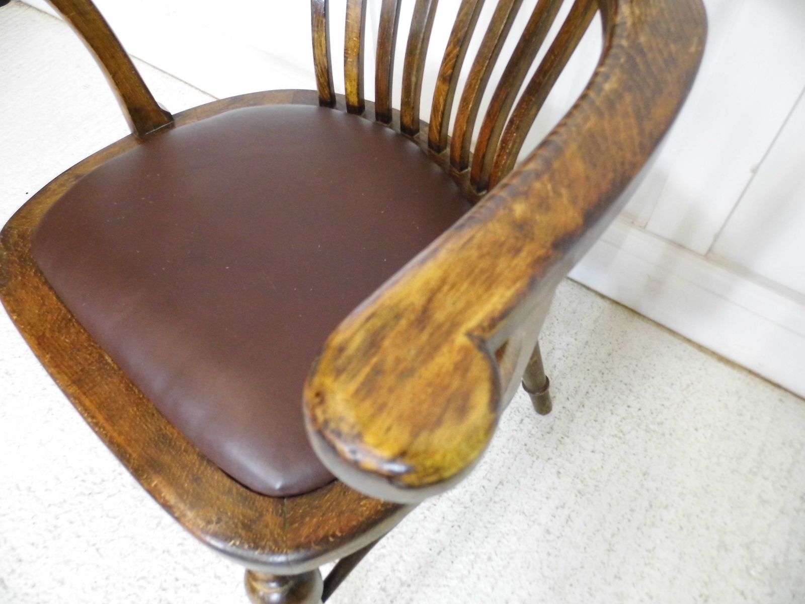 Vintage Ex Raf Oak Captains Desk Armchair By R H Mines Grv High Wycombe photo Furniture