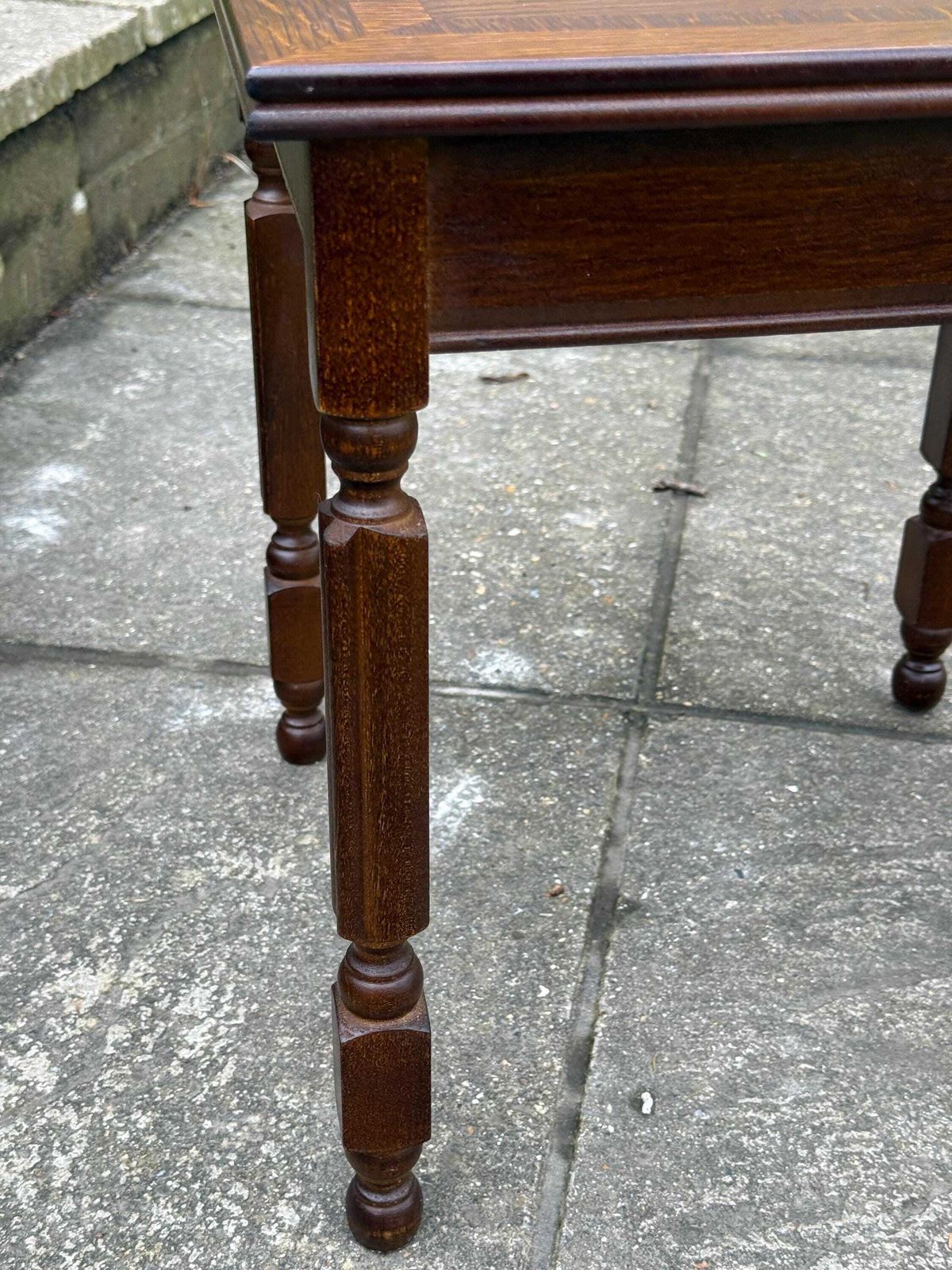 photo for sale Top Quality 1980s Side Table With Attractive Veneered Detail And Neo Traditional Turned Legs