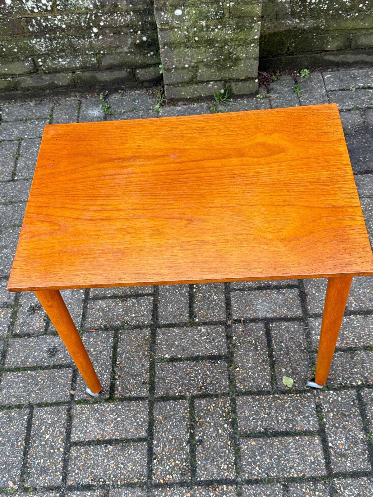 1970s Teak Style Table On Castors, Vintage Mid Century Modern Scandinavian Style Furniture photo Furniture