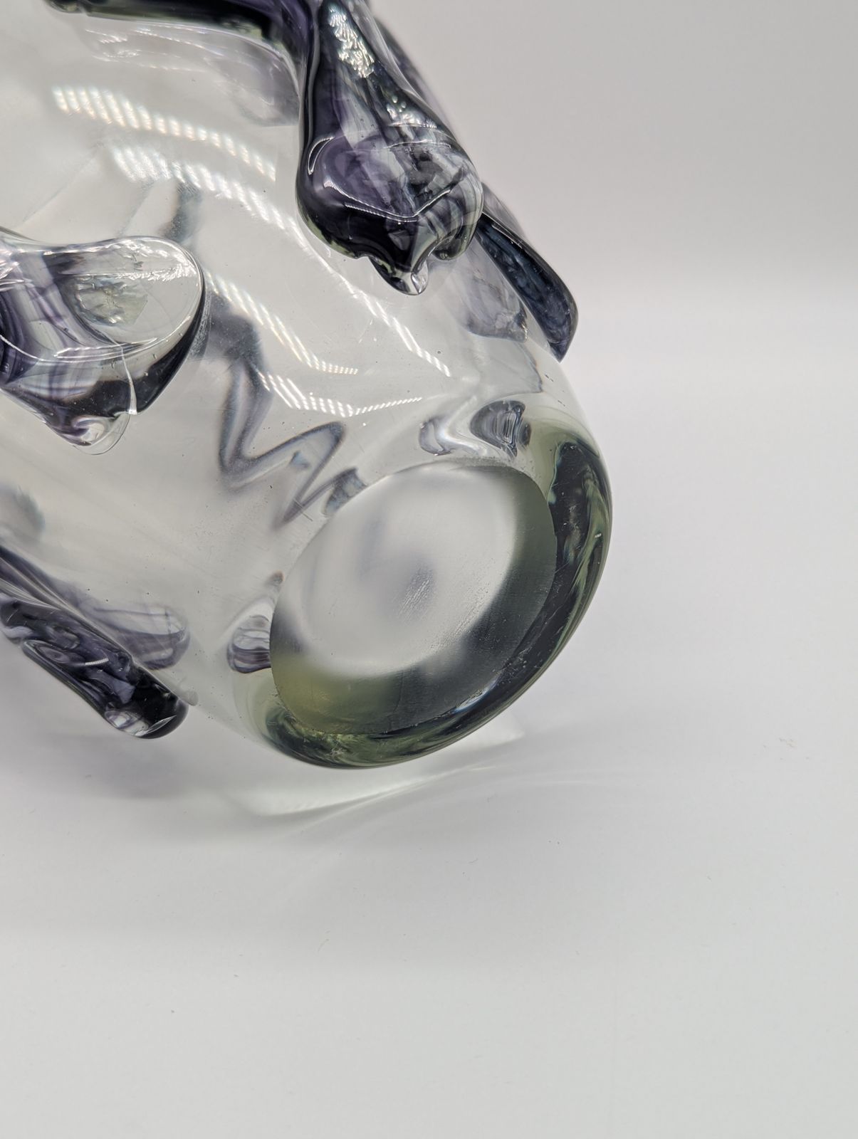 photo vinterior Large Murano Style “Tadpole” Trailed Glass Vase – Amethyst Purple, 30cm