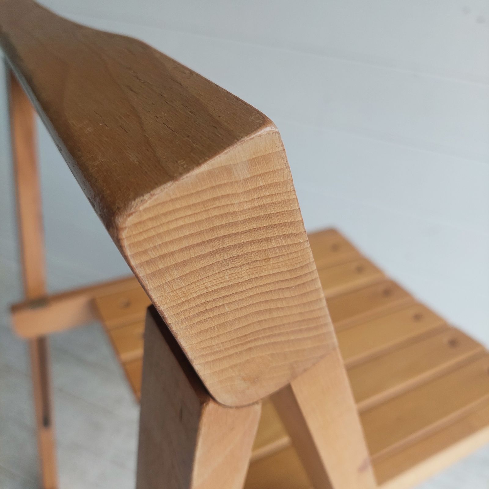 photo for sale Mid Century Folding Chair By Aldo Jacober For Alberto Bazzani Trieste Beech Chair 60s