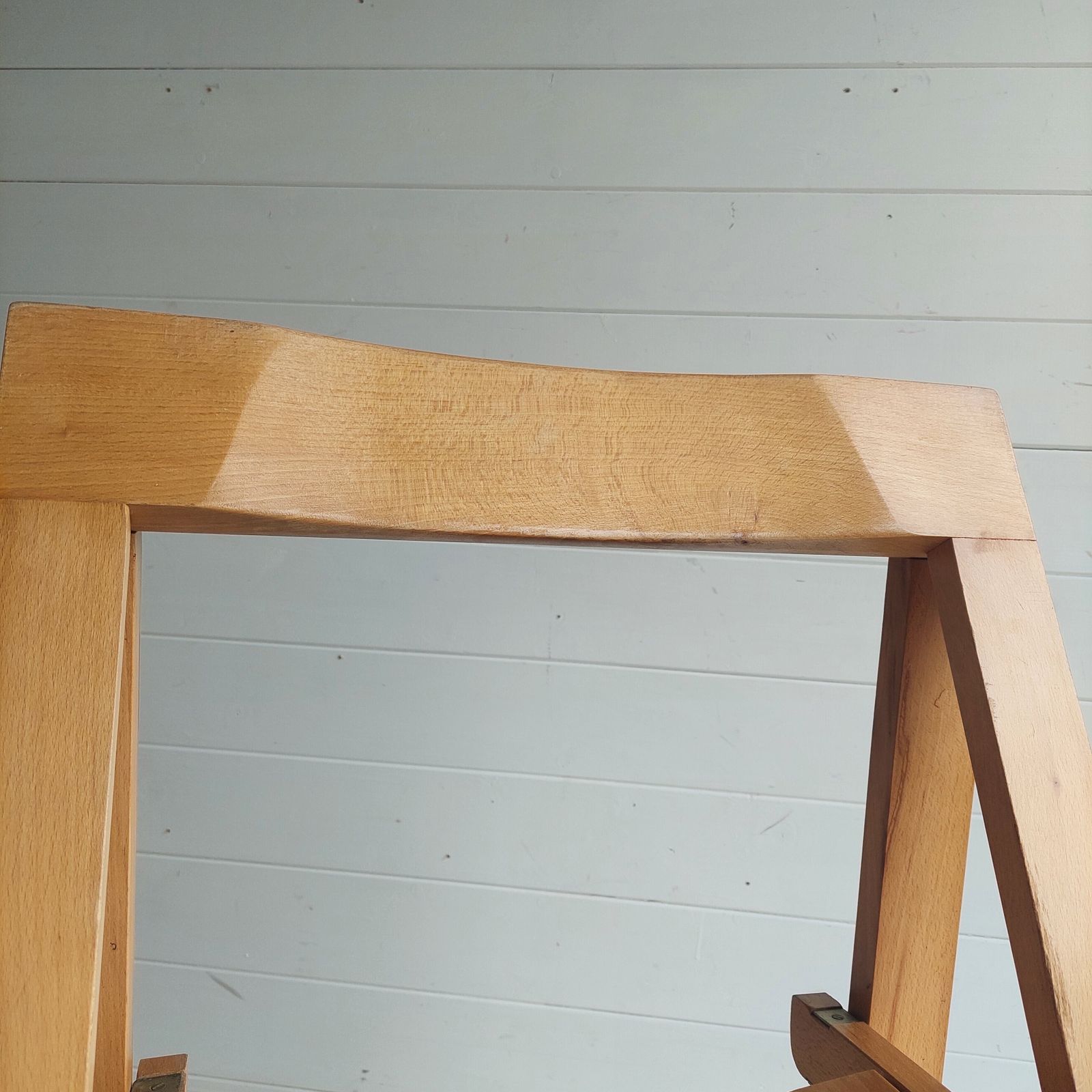 photo vintage Mid Century Folding Chair By Aldo Jacober For Alberto Bazzani Trieste Beech Chair 60s