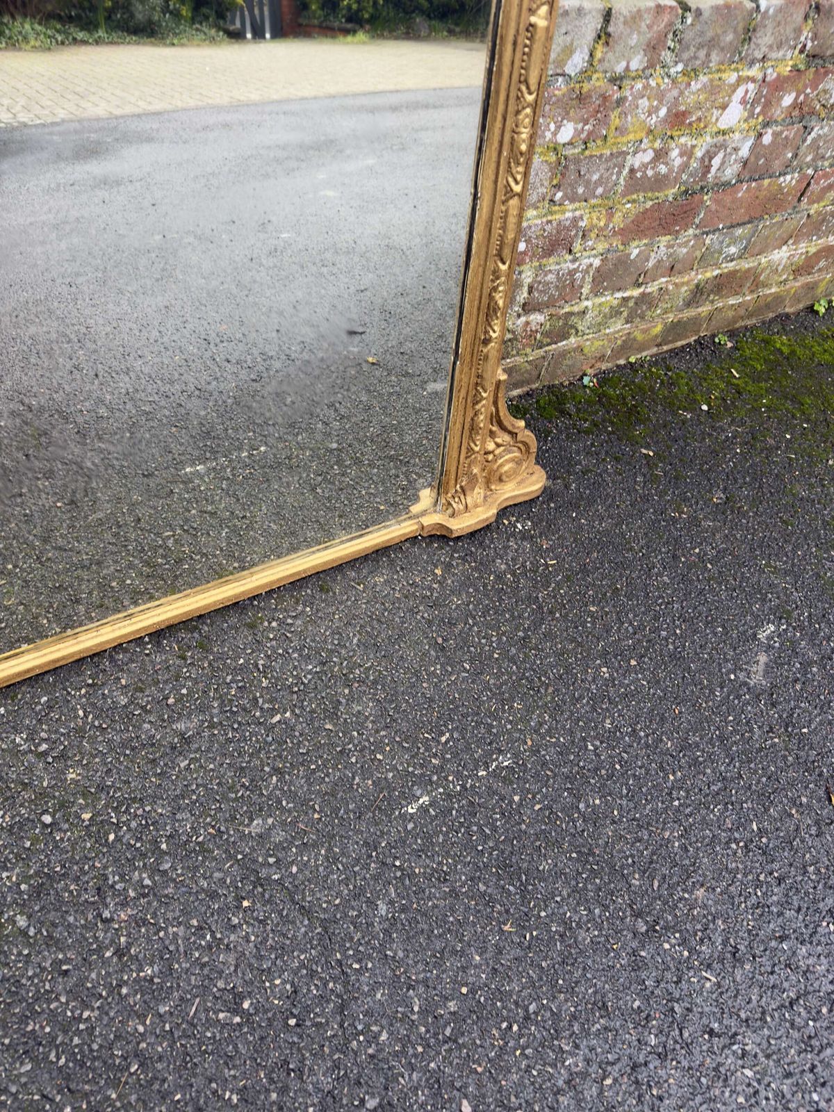 A Delightful Large Antique English 19th C Gilt Overmantle Mirror. photo for sale