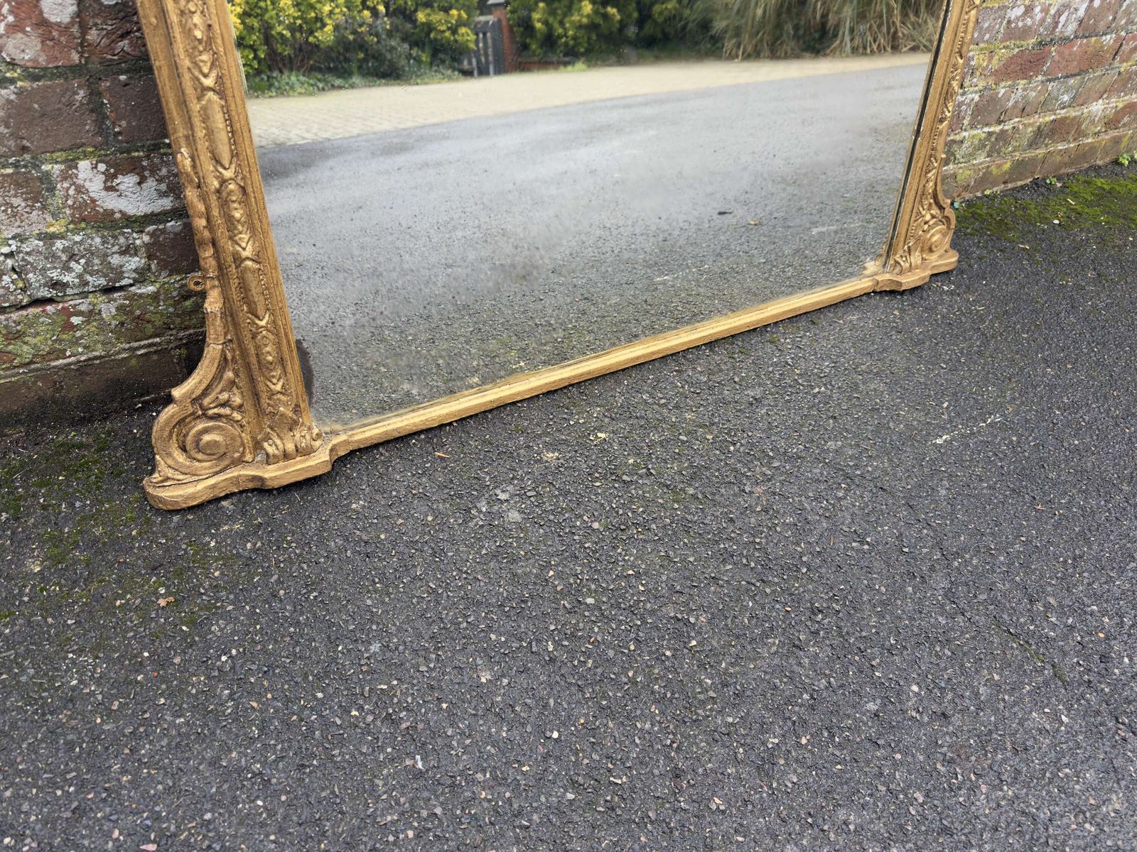 A Delightful Large Antique English 19th C Gilt Overmantle Mirror. photo Home Decor