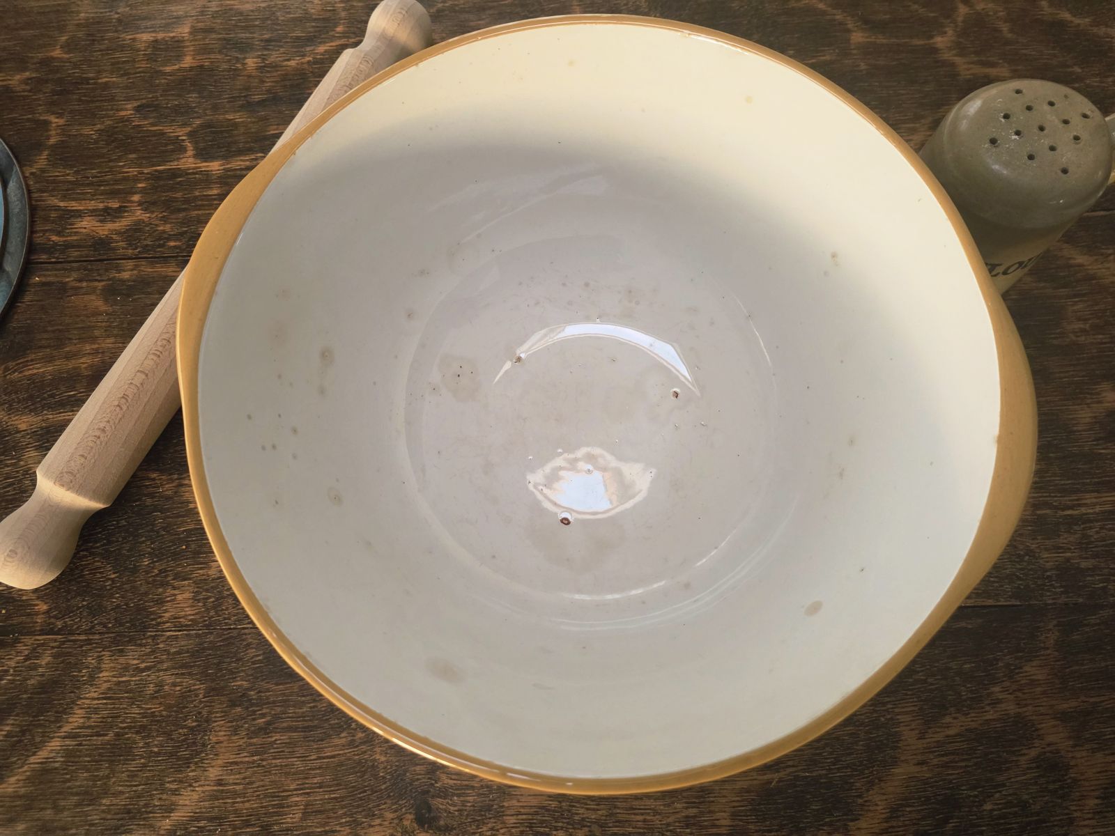 Large And Iconic, Antique Farmhouse Mixing Bowl 'The Gripstand' By Tg Green, England photo Home Decor