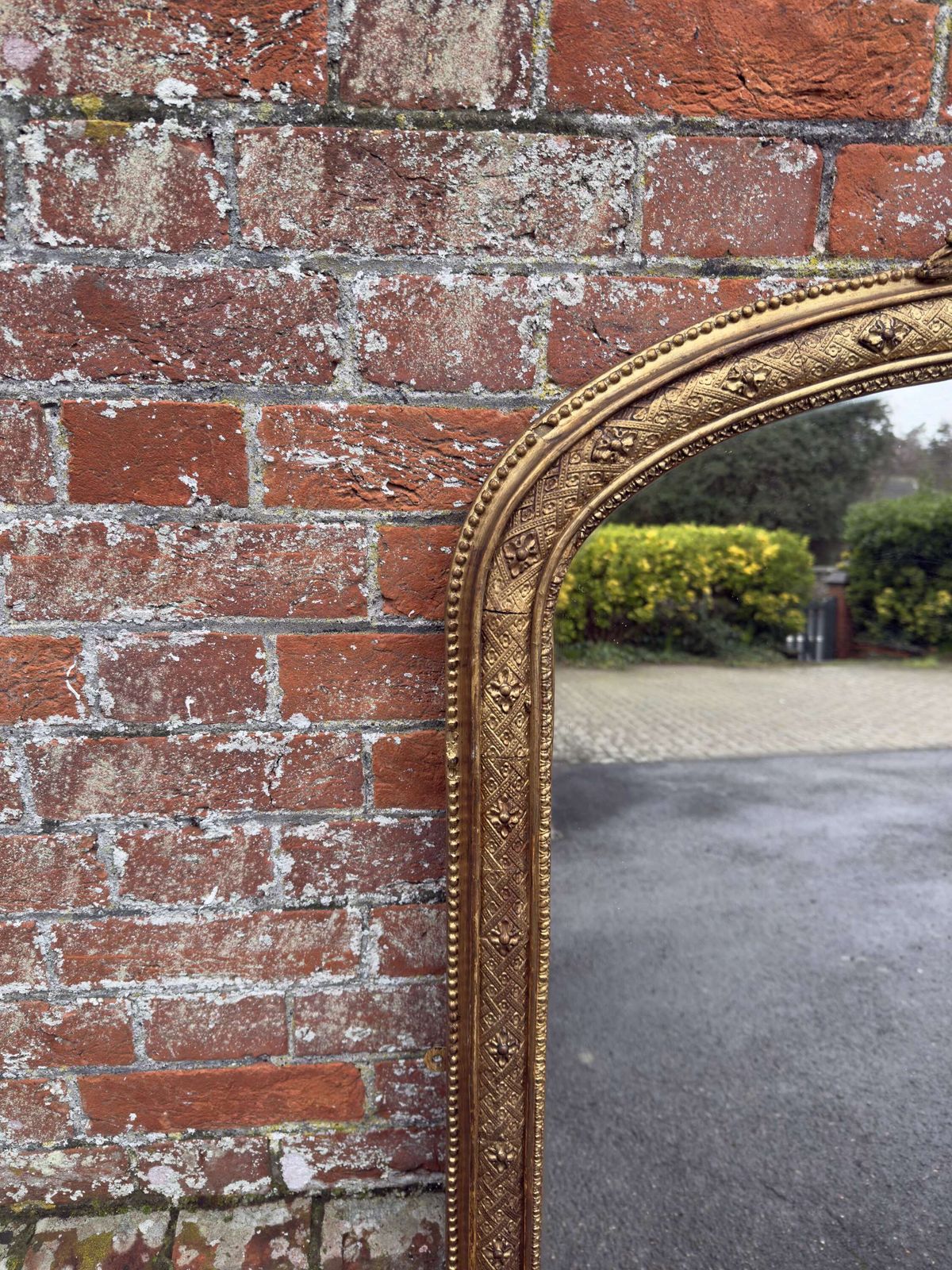 A Spectacular Large Antique English 19th C Arched Top Gilt Overmantle Mirror. photo 1995.0
