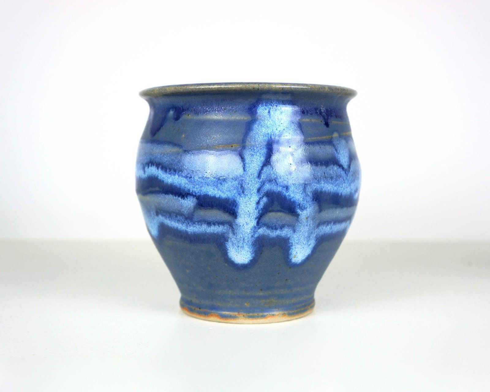 Two Blue Glazed Mid Century Studio Pottery Ceramic Vases photo furniture