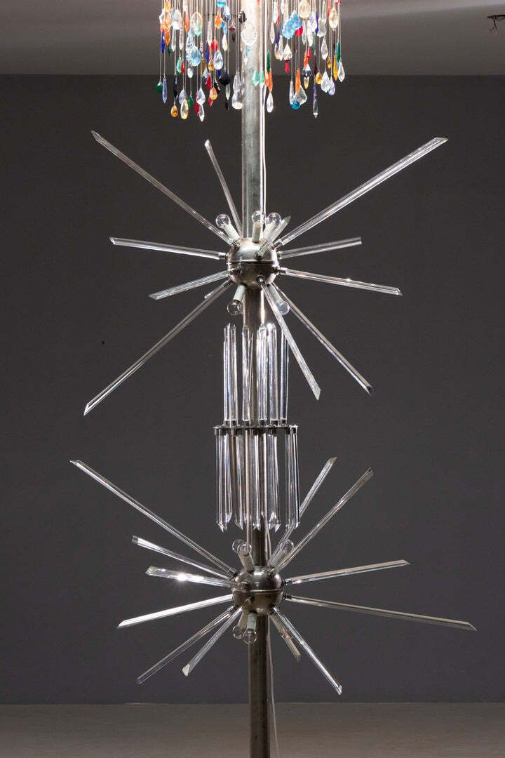 photo furniture Floor Lamp By René Roubíček, Nový Bor, Glass & Metal, 1960s