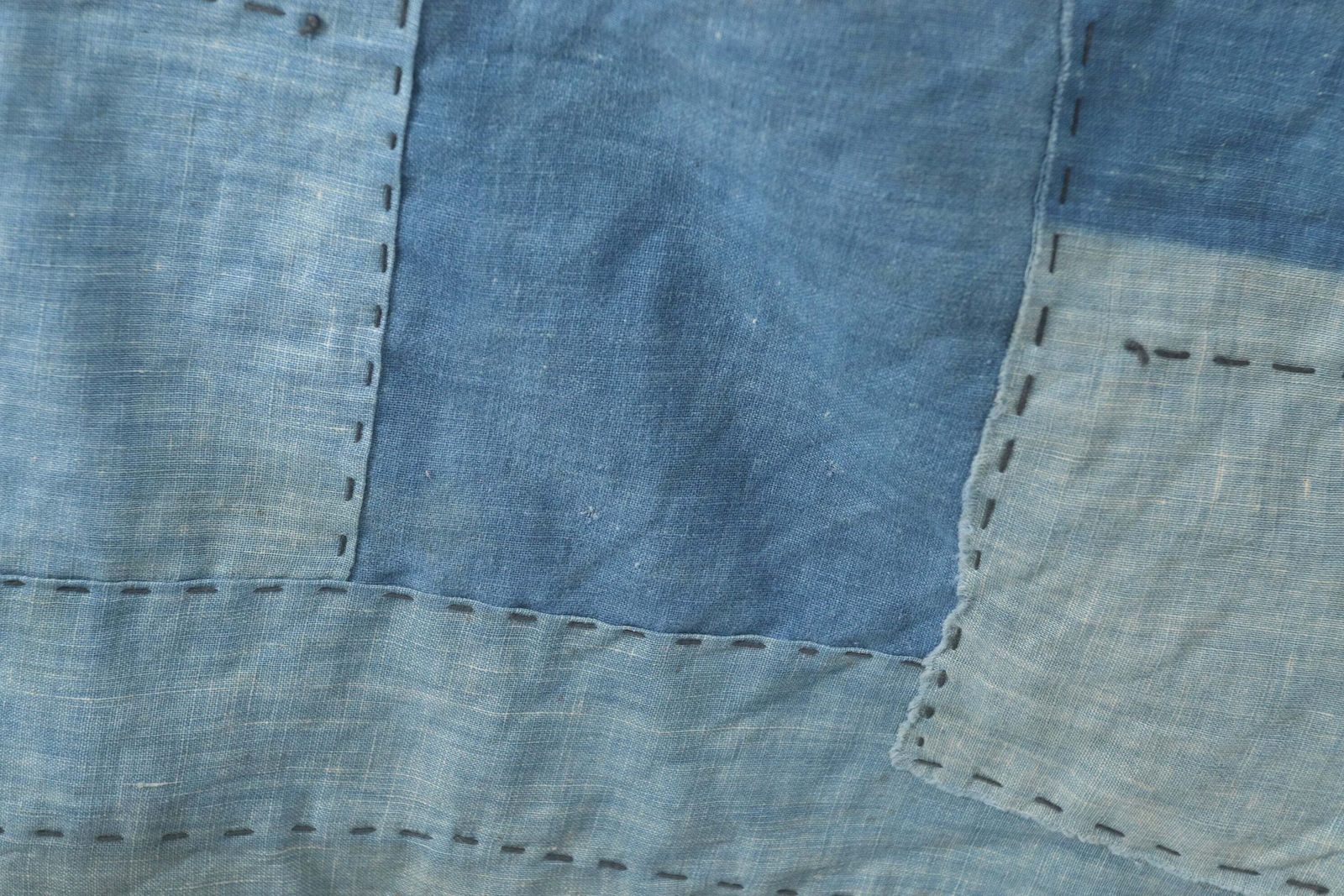 Early 20th Century Japanese Indigo Dyed Cotton Furoshiki Boro photo Textiles