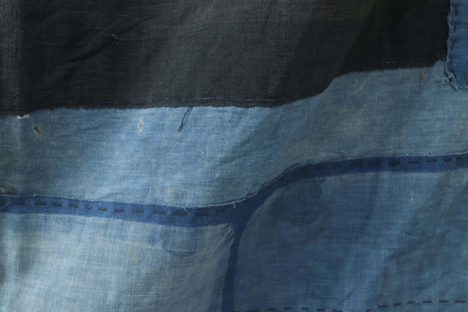 Early 20th Century Japanese Indigo Dyed Cotton Furoshiki Boro photo vintage