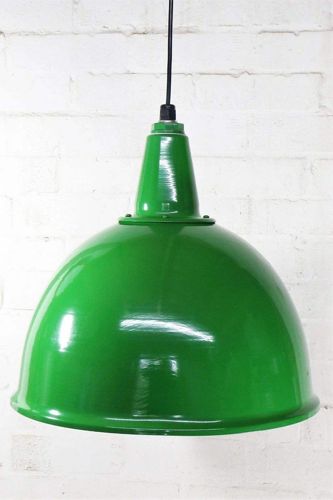 Ceiling Pendant A Large Green Spun Alloy Good Quality Retro Design And 1950's Style   Long Drop And Lightweight photo furniture