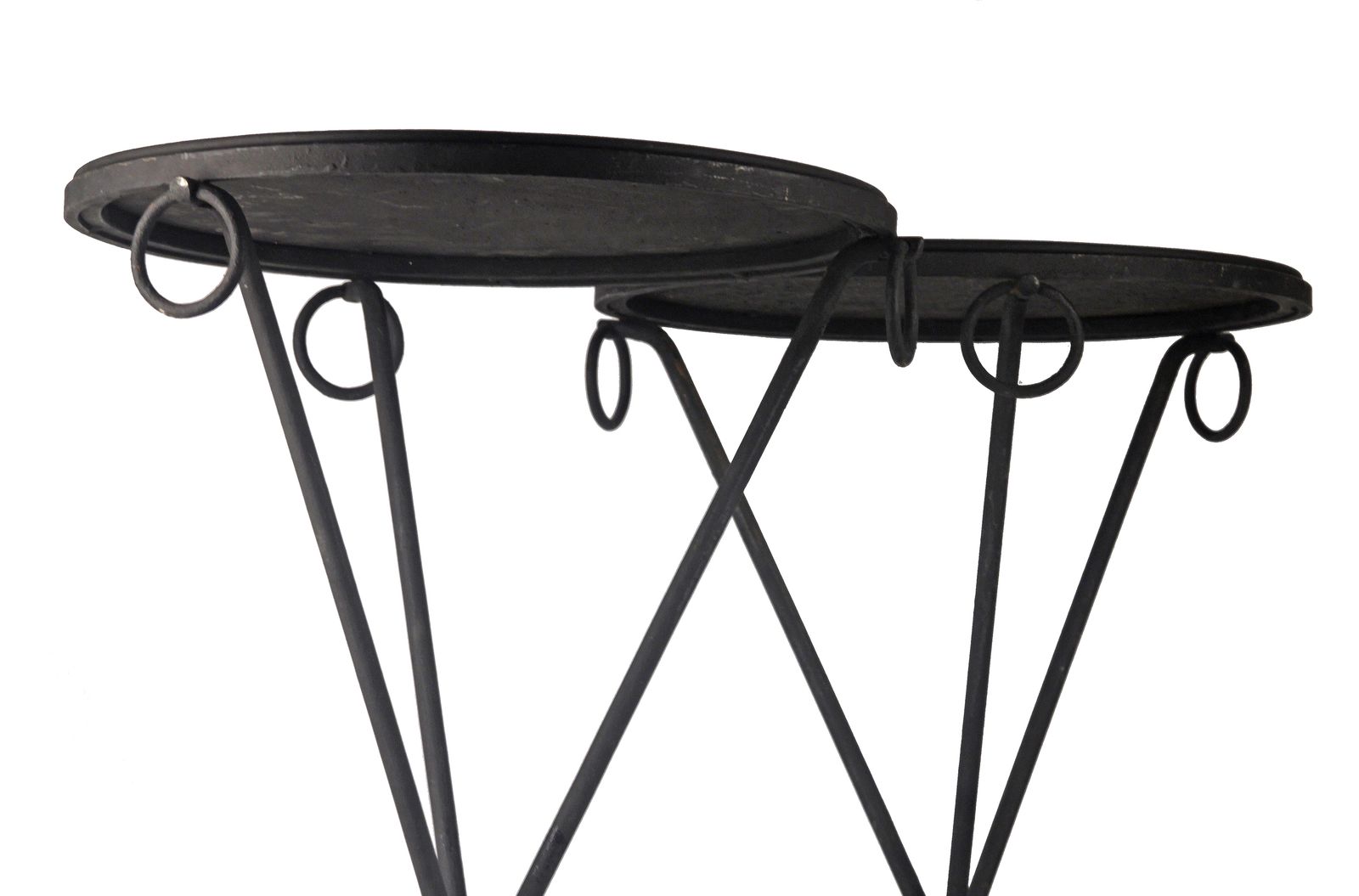 Pair Of Mid 20th Unmarked Century Wrought Iron Guéridon Tables Designed By Jean Michel Frank For The Company Comte S.A. photo Furniture