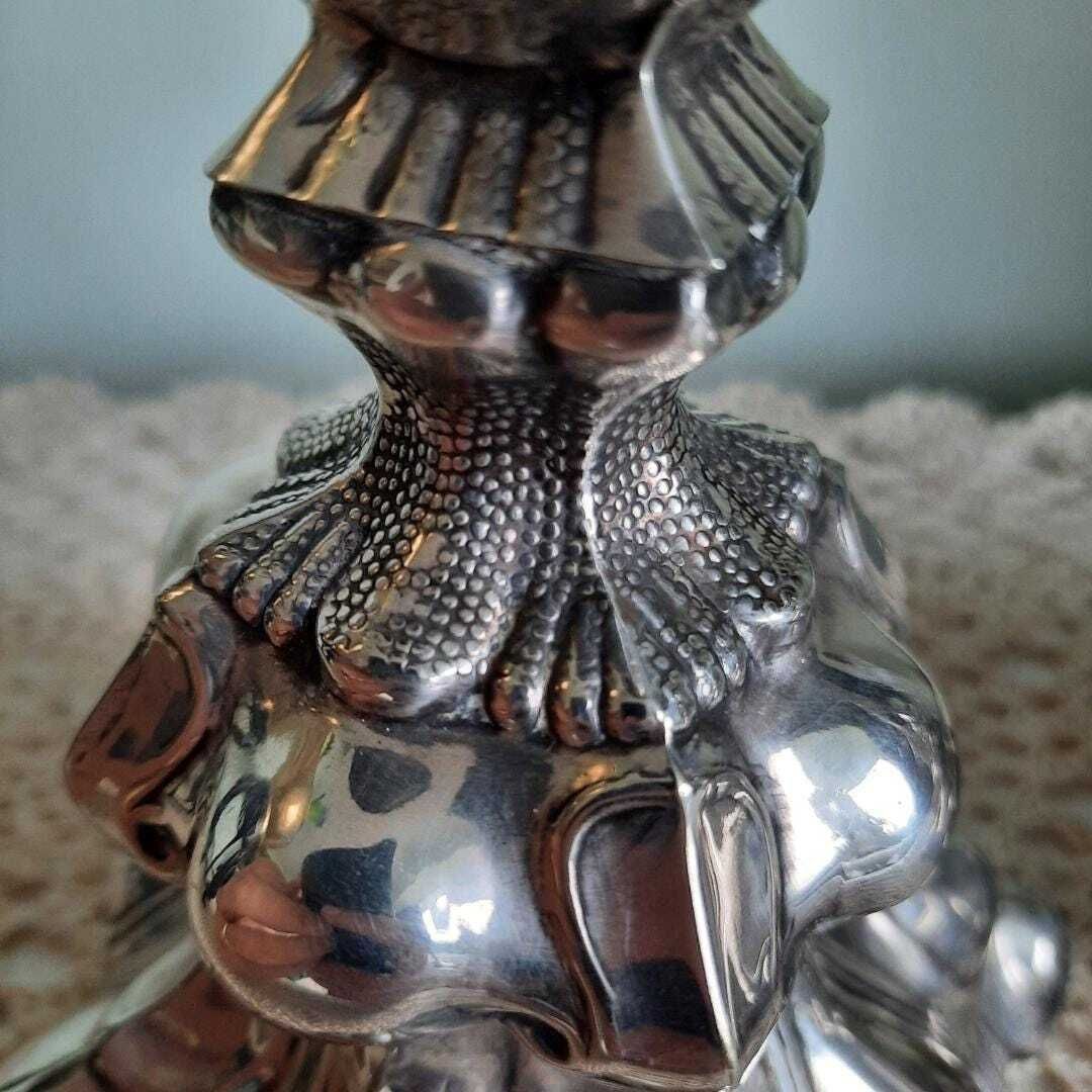 Antique Scandinavian Baroque Nickel Silver Candlestick Holders Pair Marked Prima Ns Alp Made In Sweden Early 1900's. photo 200.0