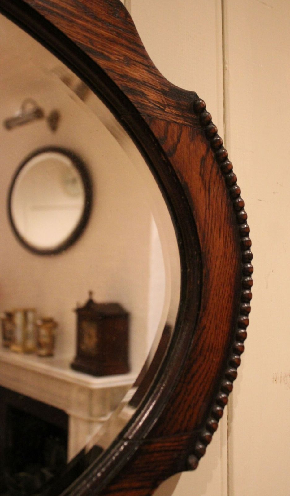 Oak Wall Mirror, 1920s, Vintage photo vinterior