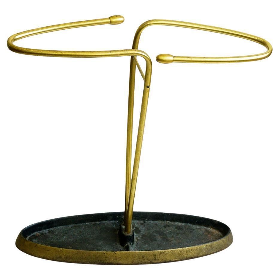 Austrian Mid Century Metal And Iron Umbrella Stand