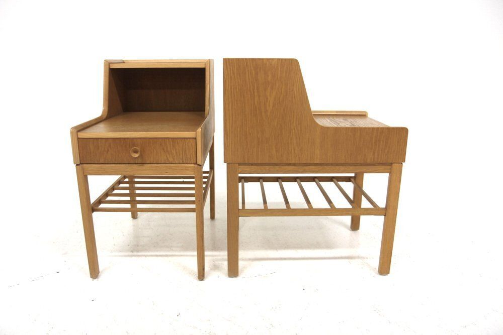 Vintage Scandinavian Oak Bedside Tables, 1960, Set Of 2 photo furniture