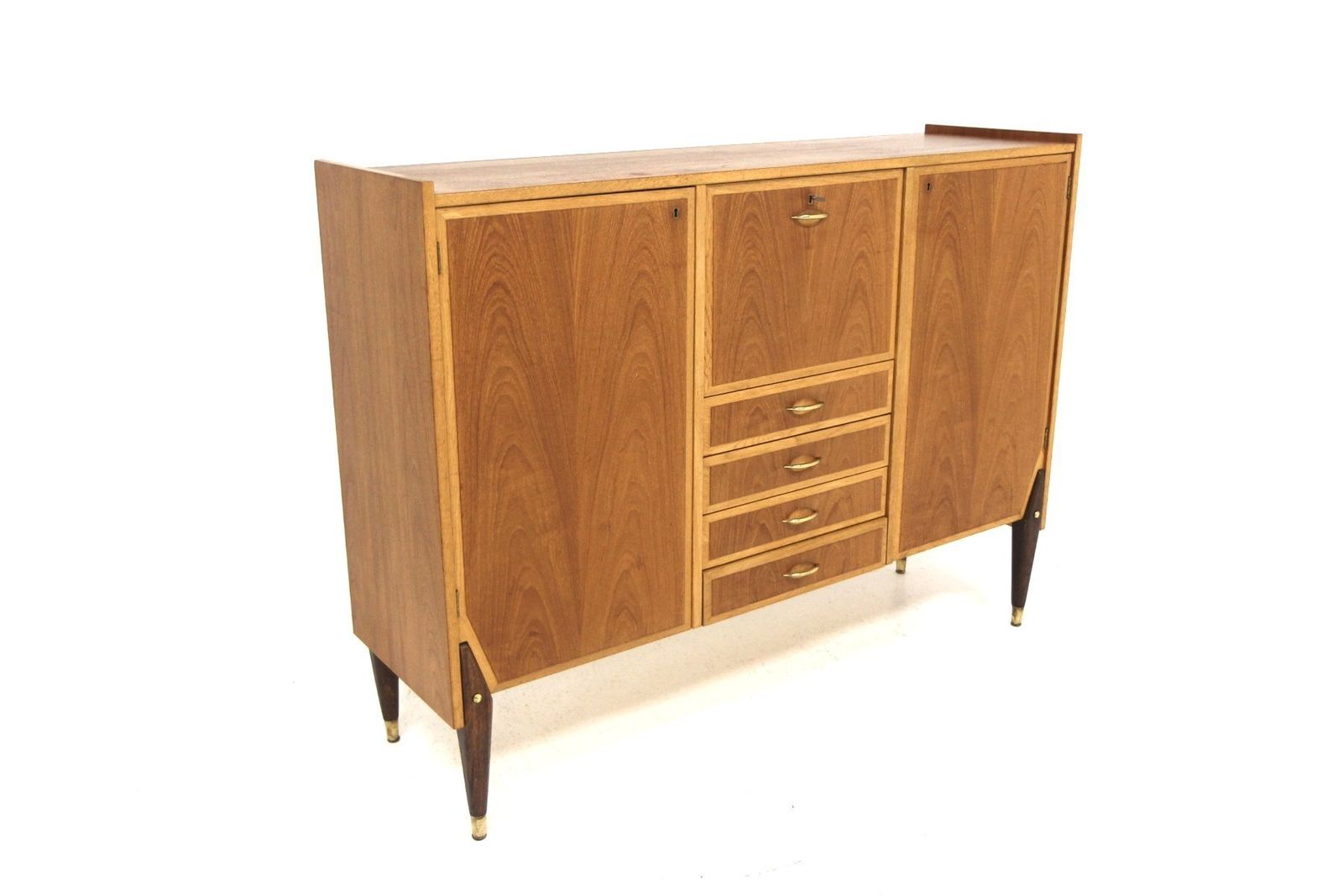 Enfilade scandinave en teck et chêne, Suède, 1950