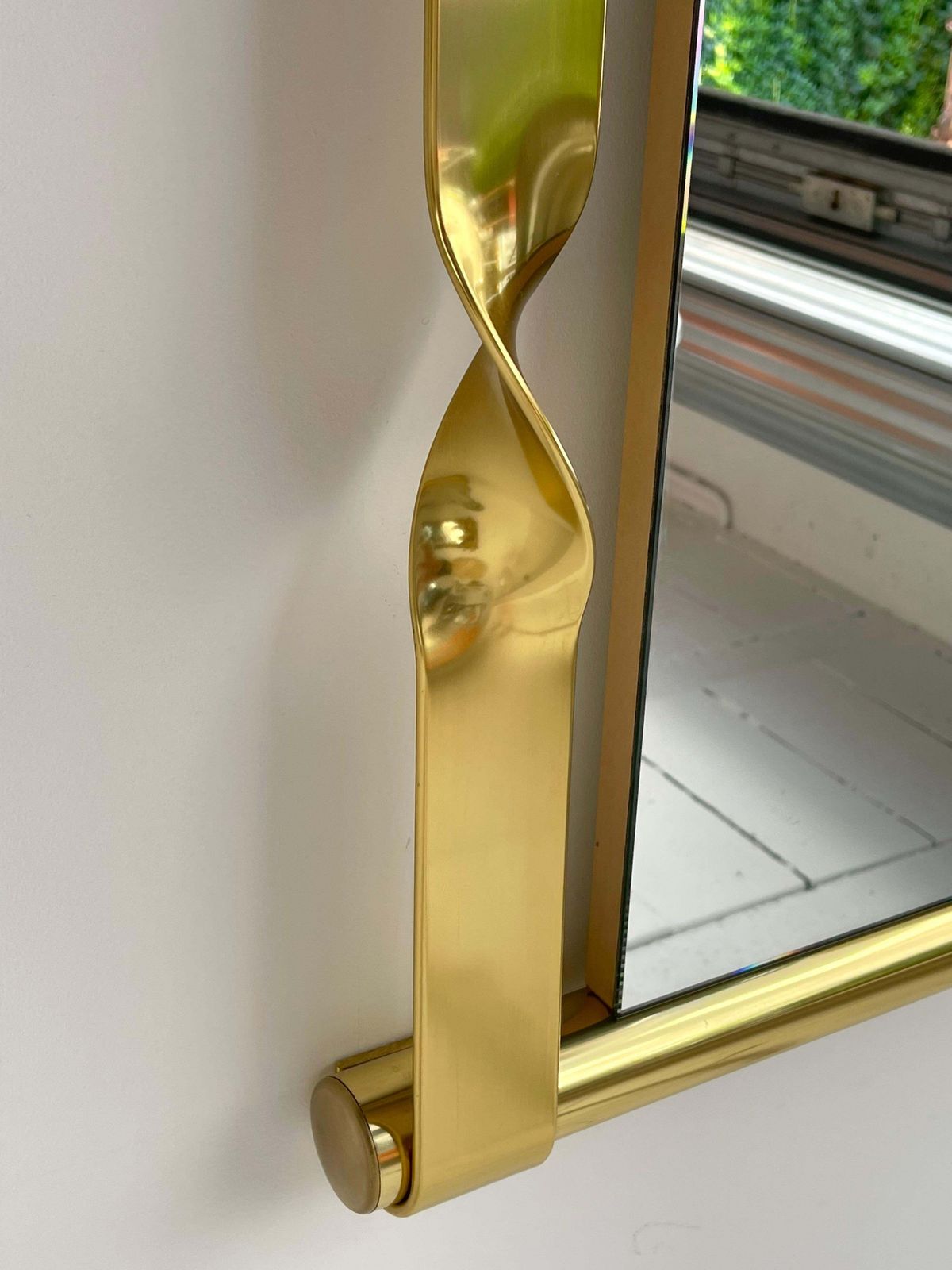 Brass Mirror By Luciano Frigerio, Italy, 1970s photo furniture