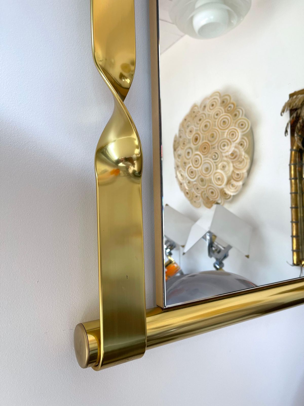 5215.0 Brass Mirror By Luciano Frigerio, Italy, 1970s photo