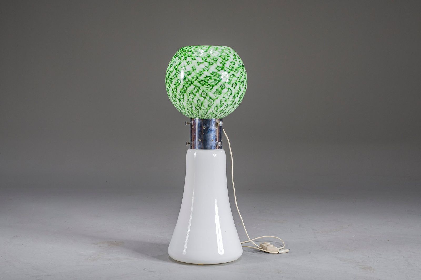 Murano Floor Lamp In Green Glitter Glass Attributed To Mazzega, 1960s photo Lighting