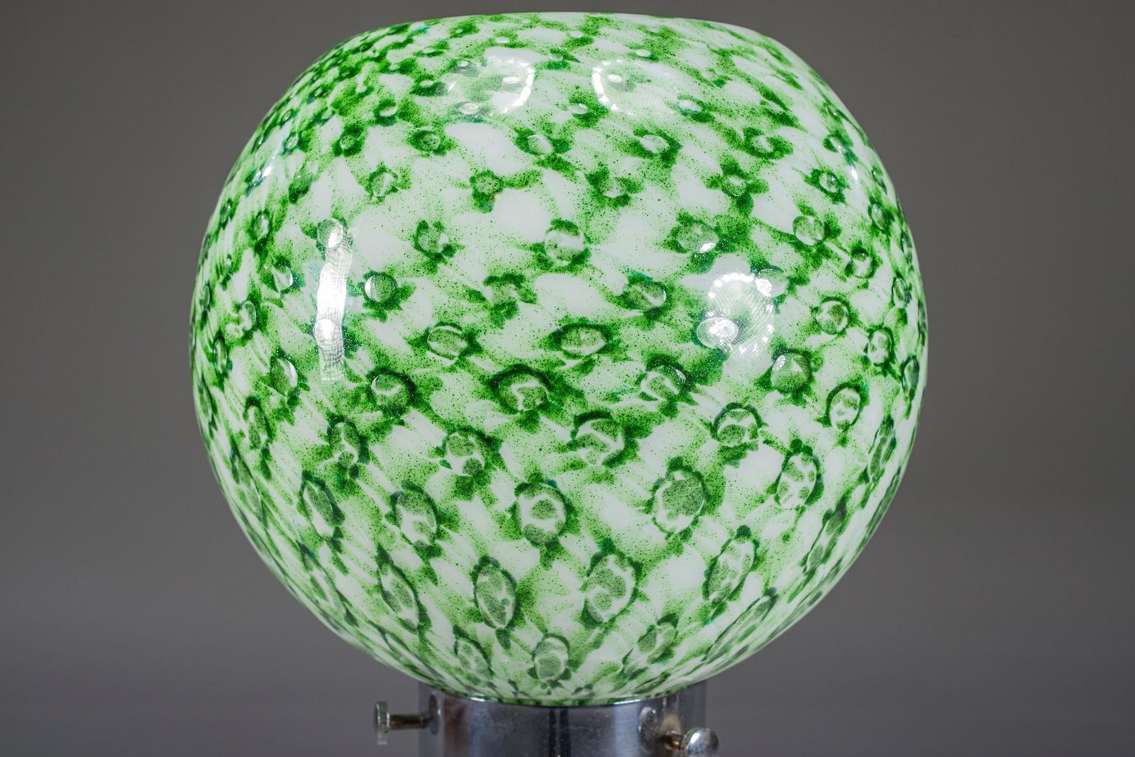 Murano Floor Lamp In Green Glitter Glass Attributed To Mazzega, 1960s photo vinterior