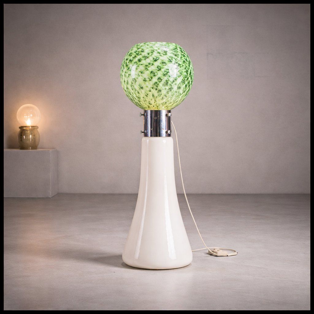 photo furniture Murano Floor Lamp In Green Glitter Glass Attributed To Mazzega, 1960s