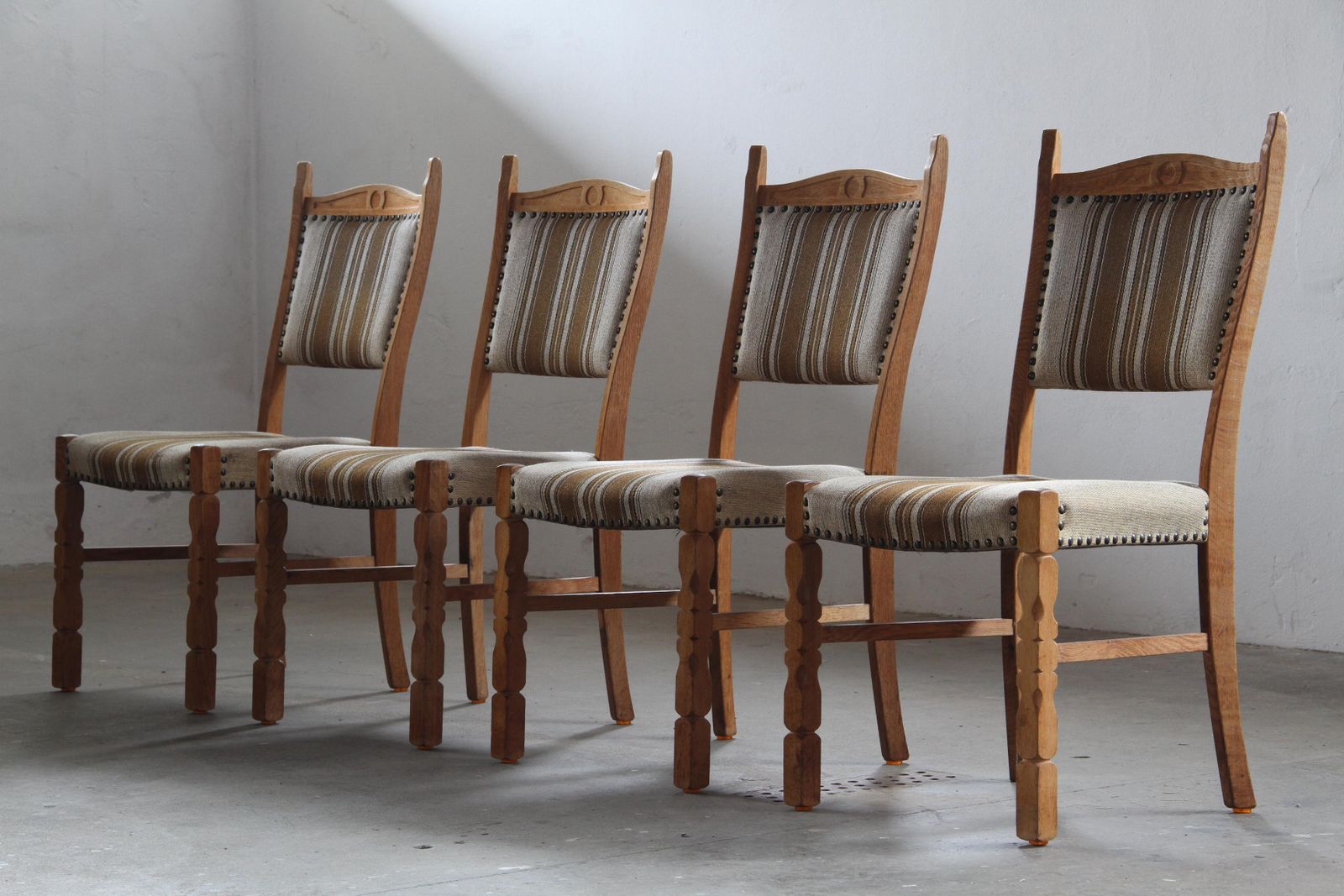 Vintage 1960s Danish Oak Dining Chairs Style Of Henning Kjærnulf, Denmark photo furniture